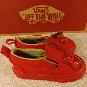 Vans x Haribo Toddler Size 4 Red Slip-on Gummy Bear Shoes